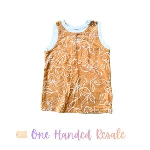 🌼 Little Co by Lauren Conrad Floral Sleeveless Mustard Yellow White Tank Top 24M